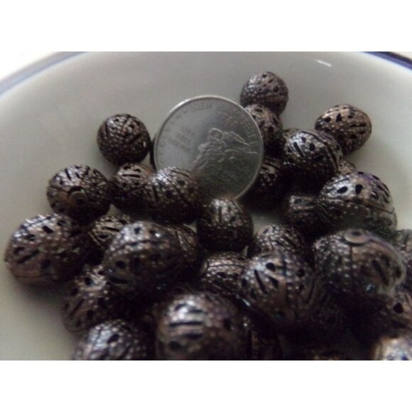 Red Copper Plated Filigree Spacer Beads 12mm - Picture 2 of 2